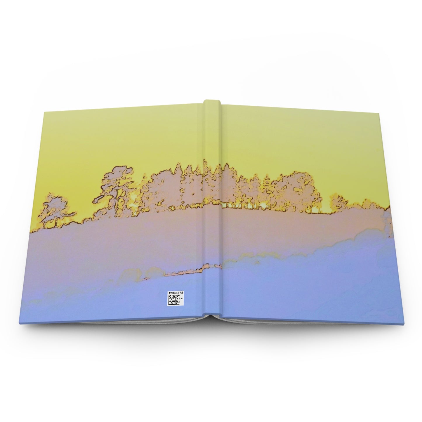 Grove of trees in periwinkle and lemonade hardcover journal - matte finish