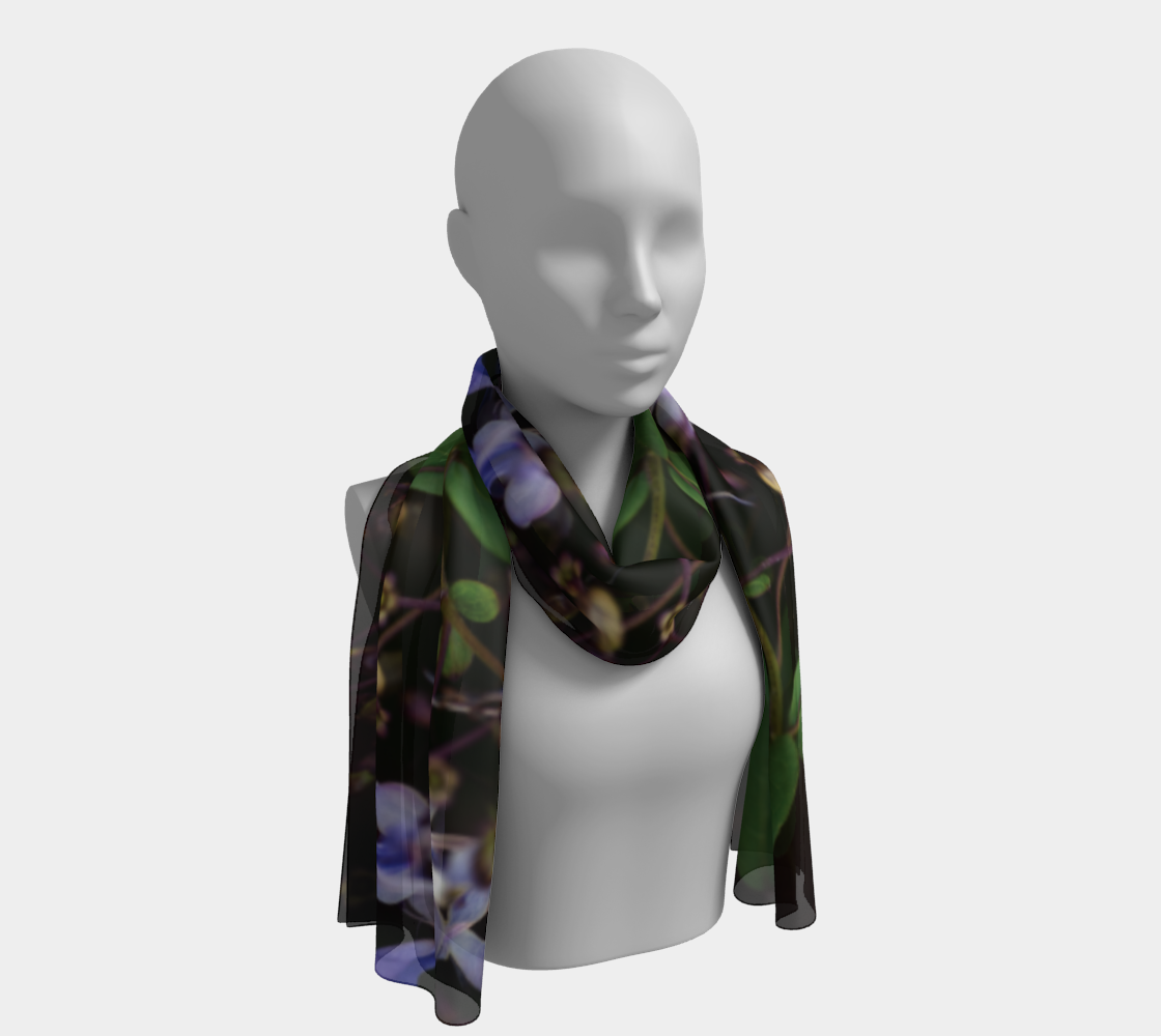Orchids peering out of the darkness oblong scarf