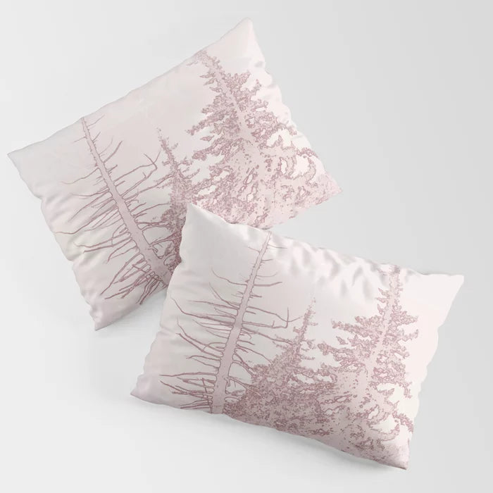 Icy Forest in Shades of Rose pillow sham
