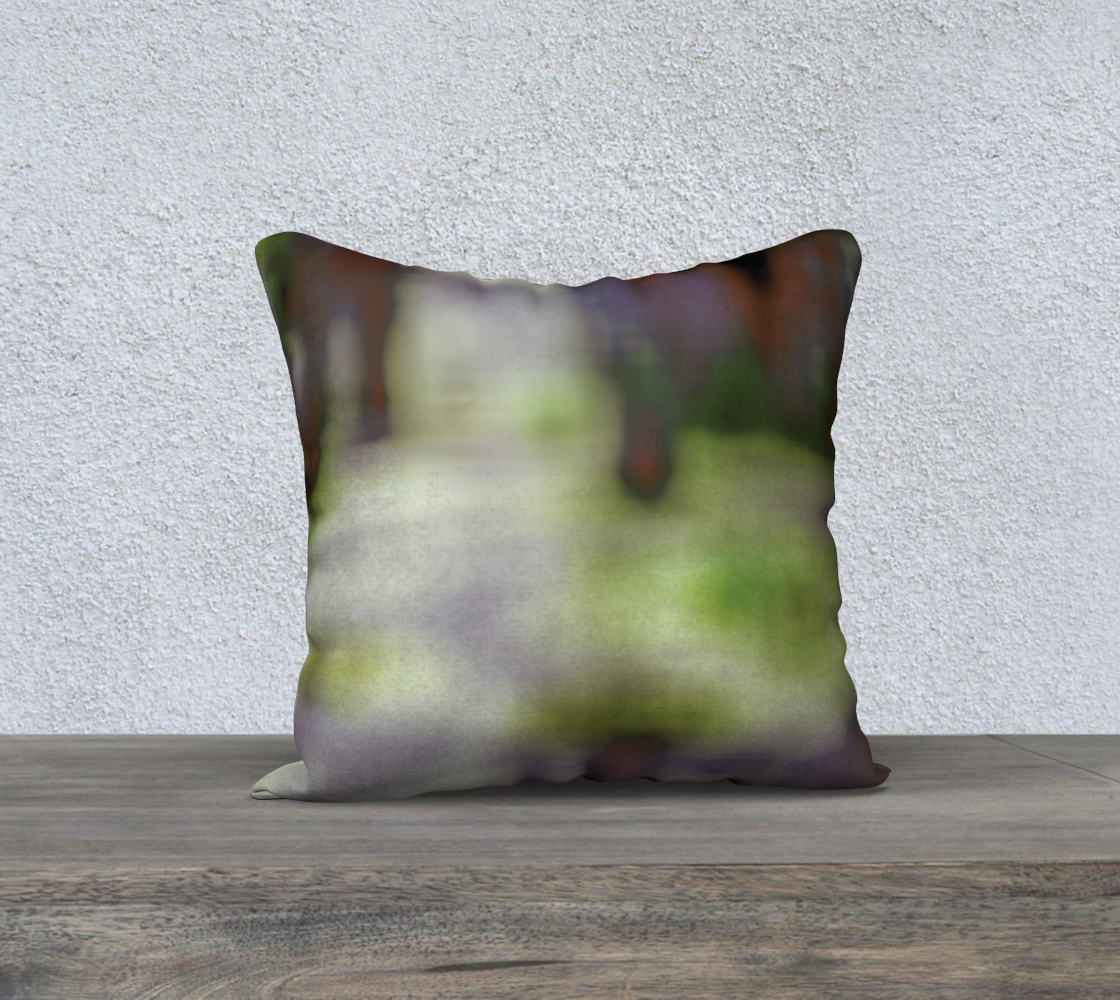 Lost in the forest throw pillow cover - brown - mauve - green