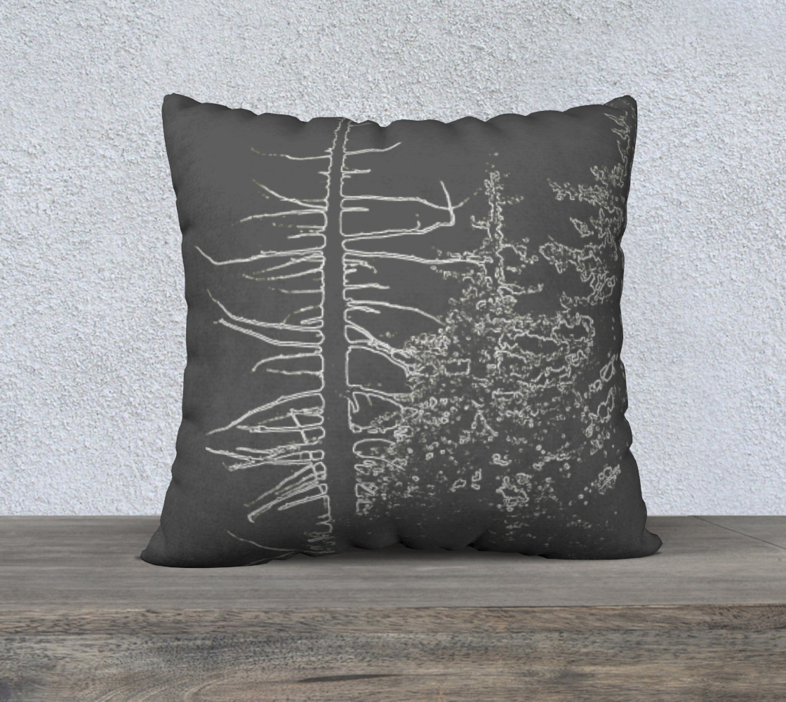 Silhouette of pines in dark gray throw pillow cover - 22 x 22