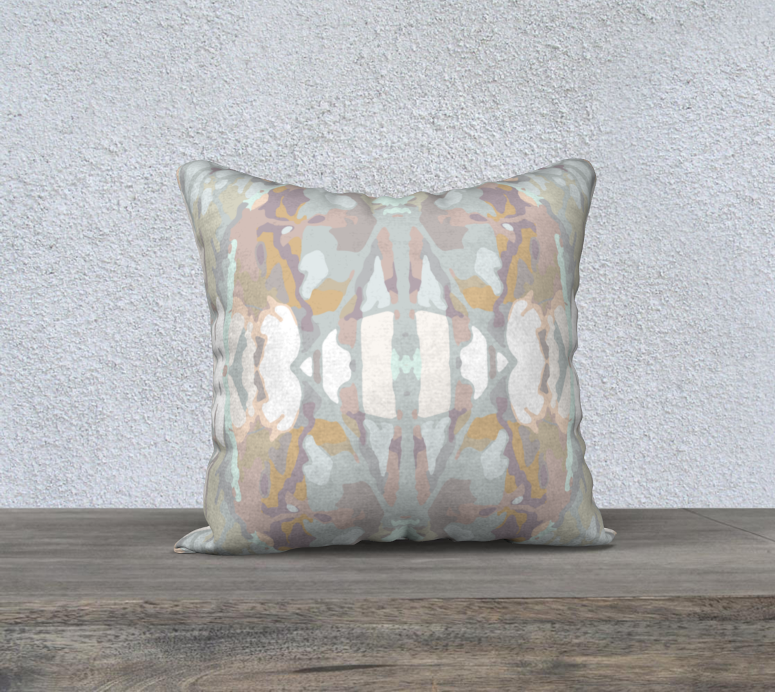 Stained glass window 18 x 18 pillow cover in pale neutrals