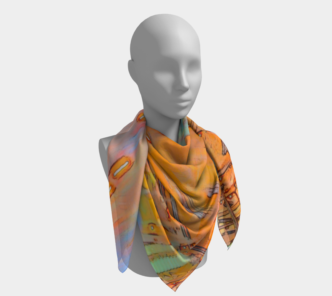 Colorful carousel square scarf