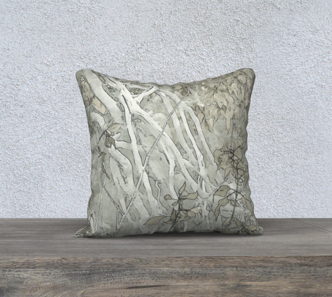 Tangle of twigs in pale neutrals 18" pillow