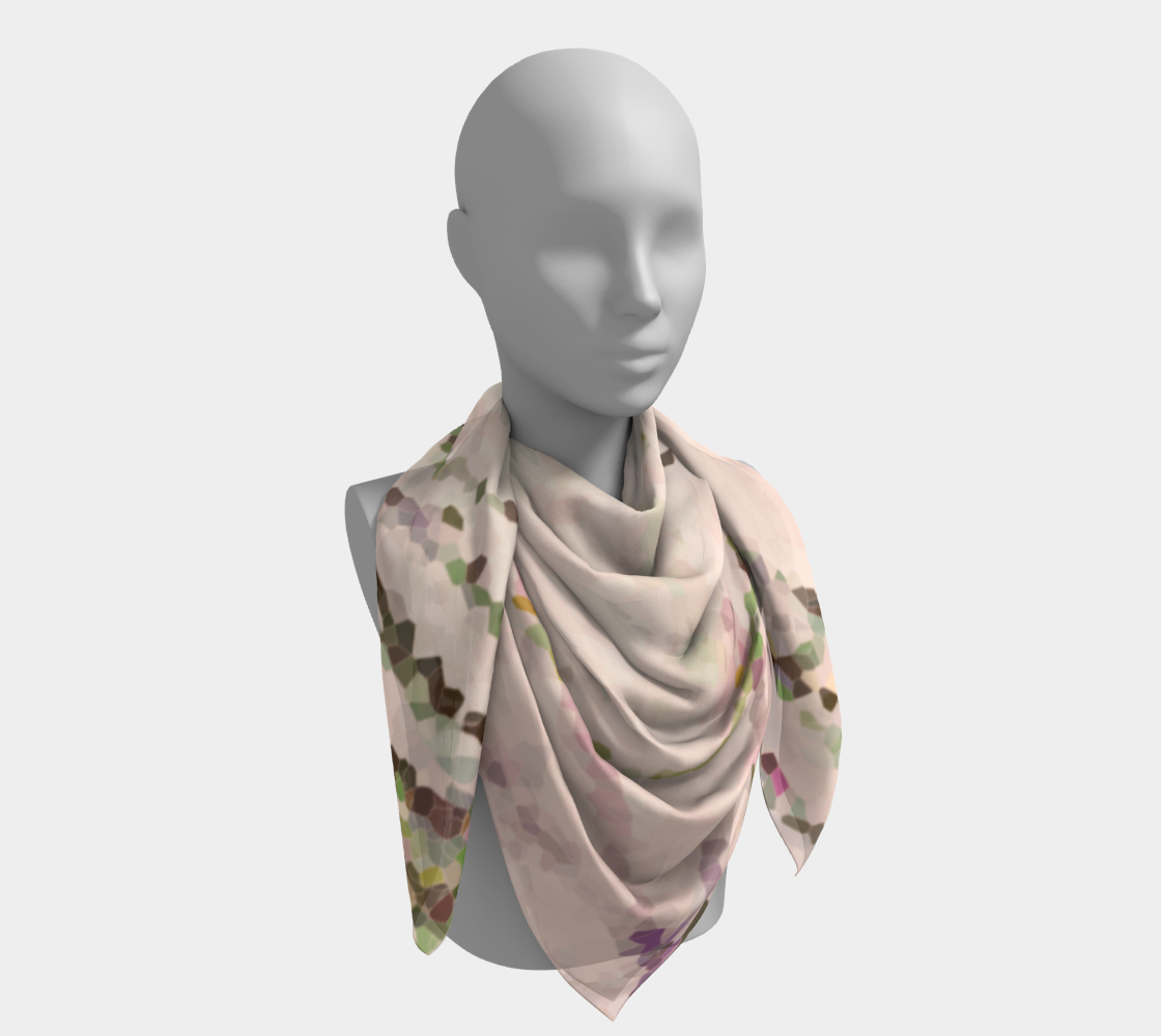 Easy breezy rosy grasses square scarf