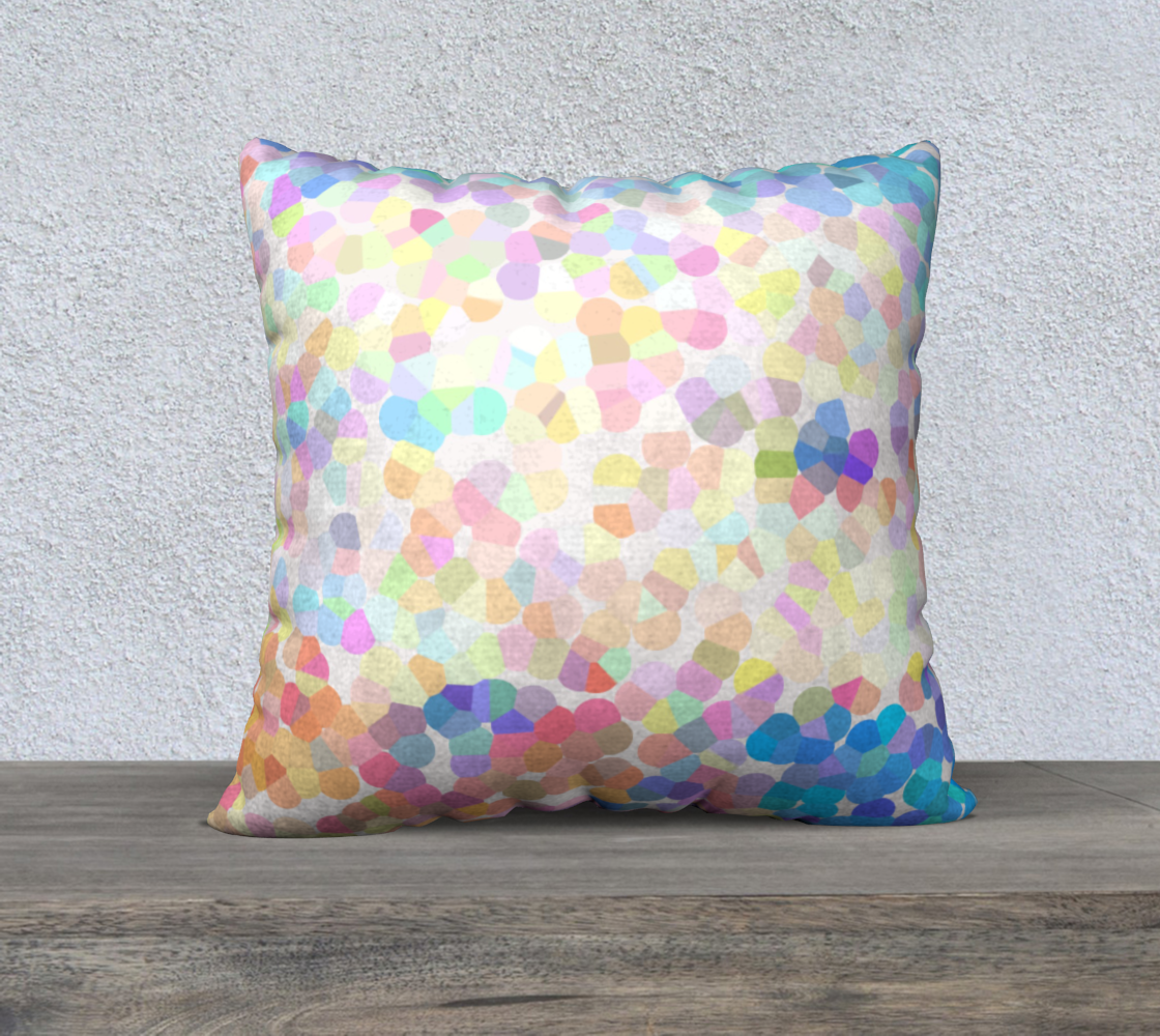 Colorful geometric dots velveteen canvas linen pillow