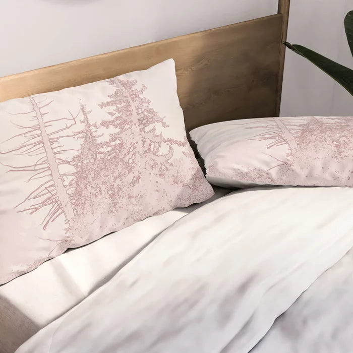 Icy Forest in Shades of Rose pillow sham