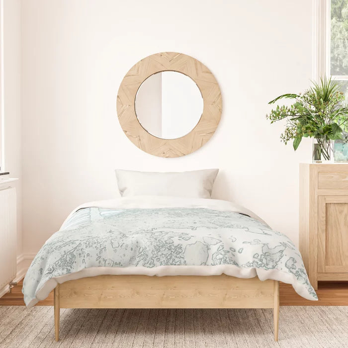 Icy Forest in Pale Green duvet cover