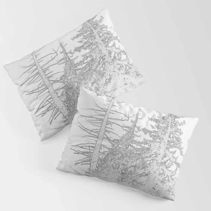 Icy Forest in pale neutrals pillow sham
