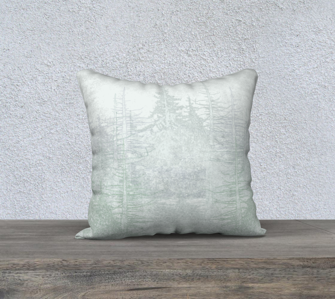 Icy green forest in green and blue - 18" square