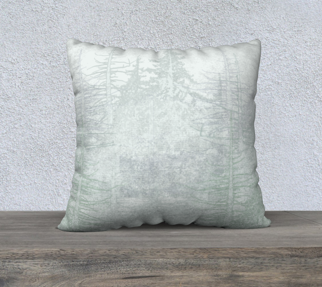 Icy green forest in green and blue 22" square