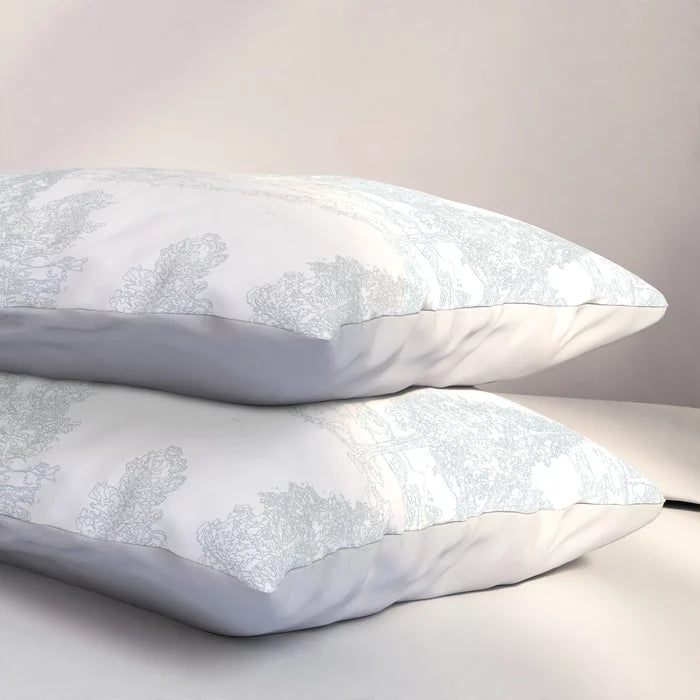 Meandering through the forest pillow sham in light green