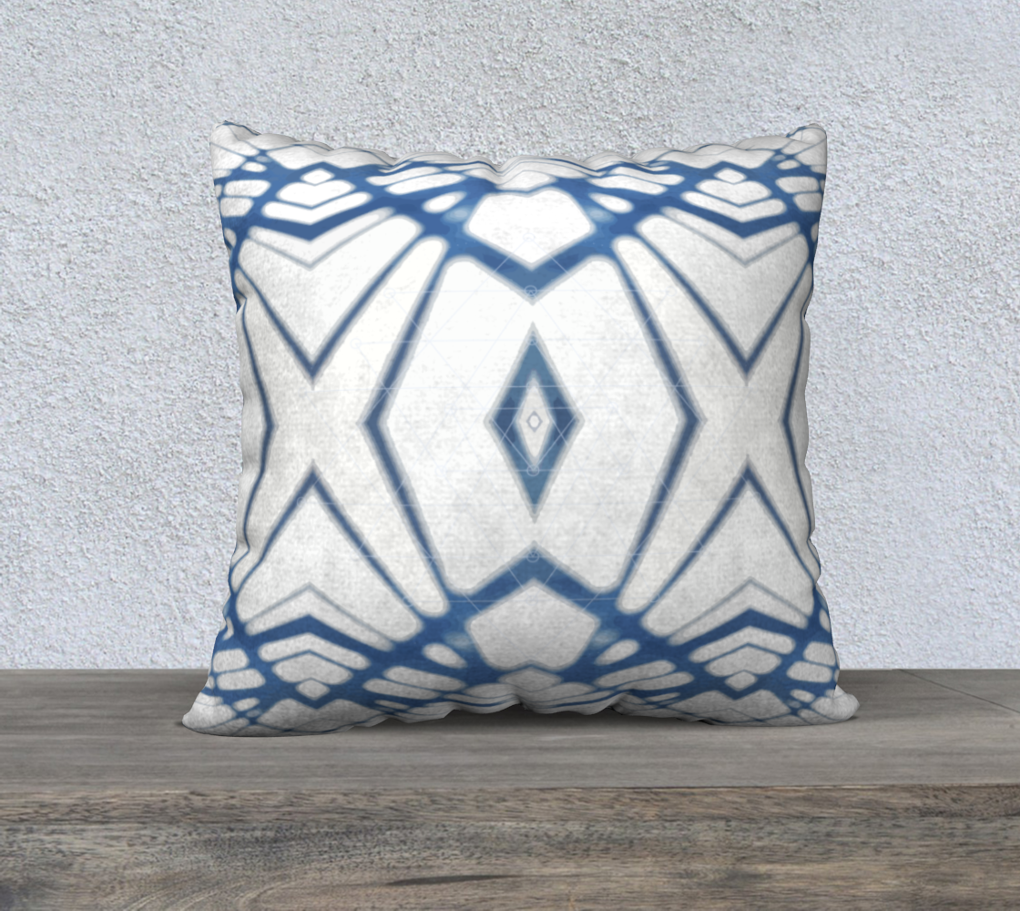 Found art: Indigo shadows 22 x 22 throw pillow cover