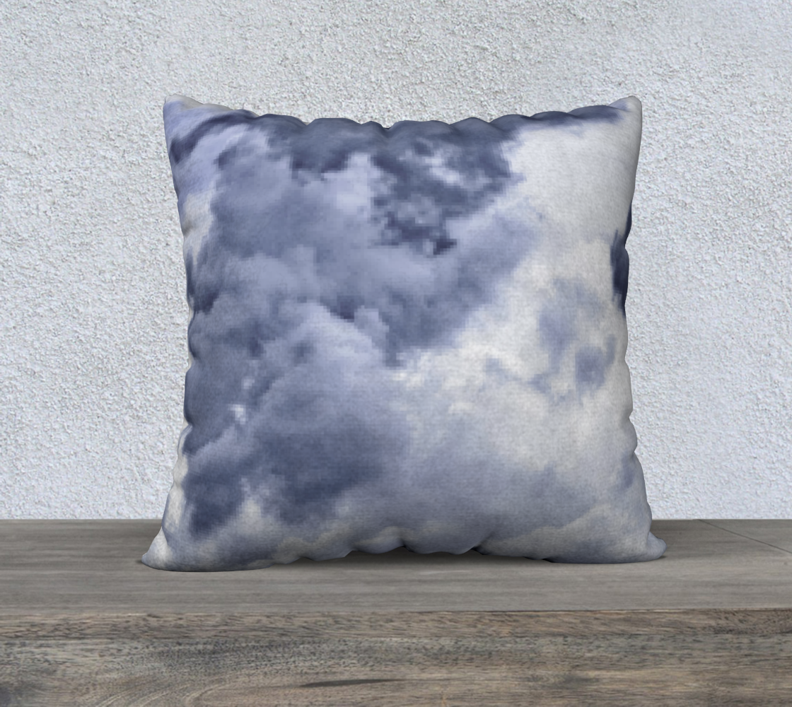 Cloud drama in inky blue 22" square
