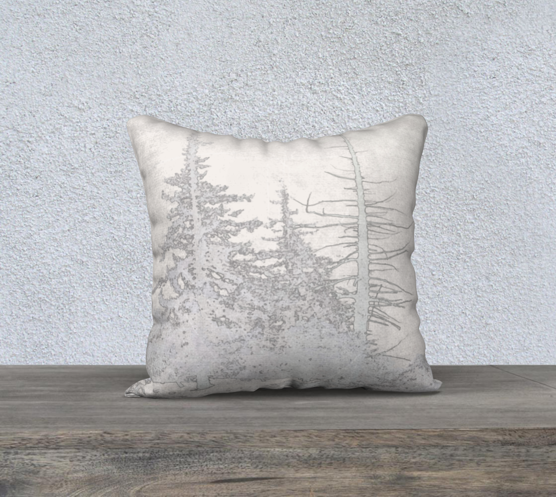 Icy forest in pale neutrals 18 x 18 pillow