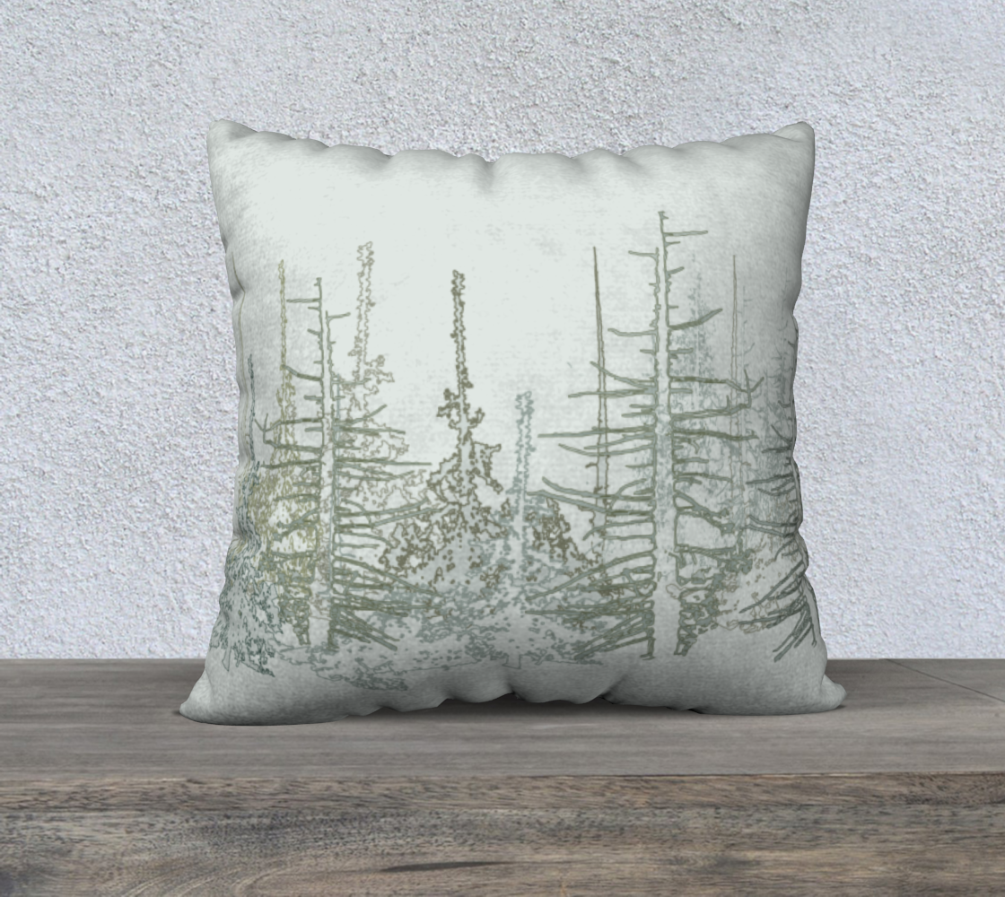 Forest in winter in shades of green - 22" square