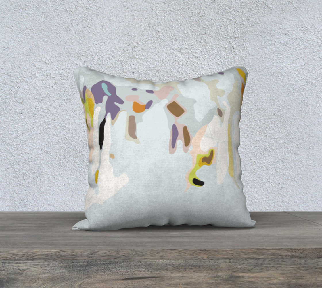 Botanical abstract - minty - 18 x 18 pillow cover