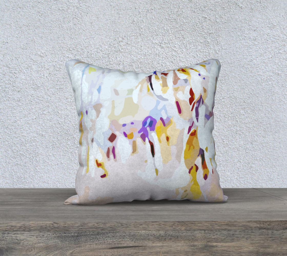 Botanical abstract in ice cream and springtime pillow cover - 18 x 18