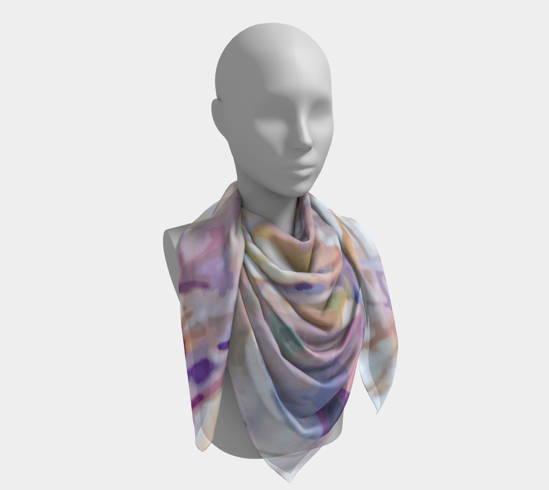 Tangle of twigs in peaches and cream square scarf