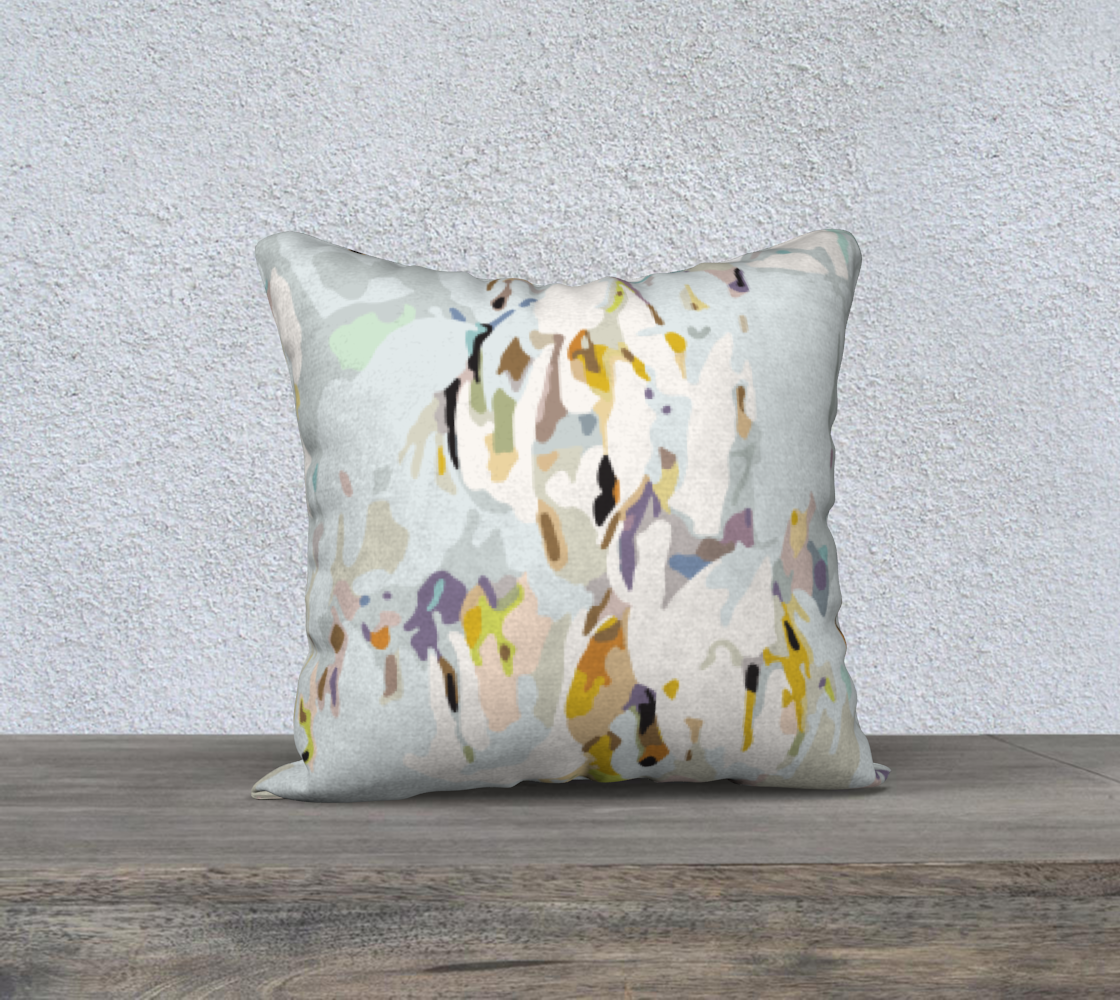 Botanical abstract minty variation 2 18" square pillow cover