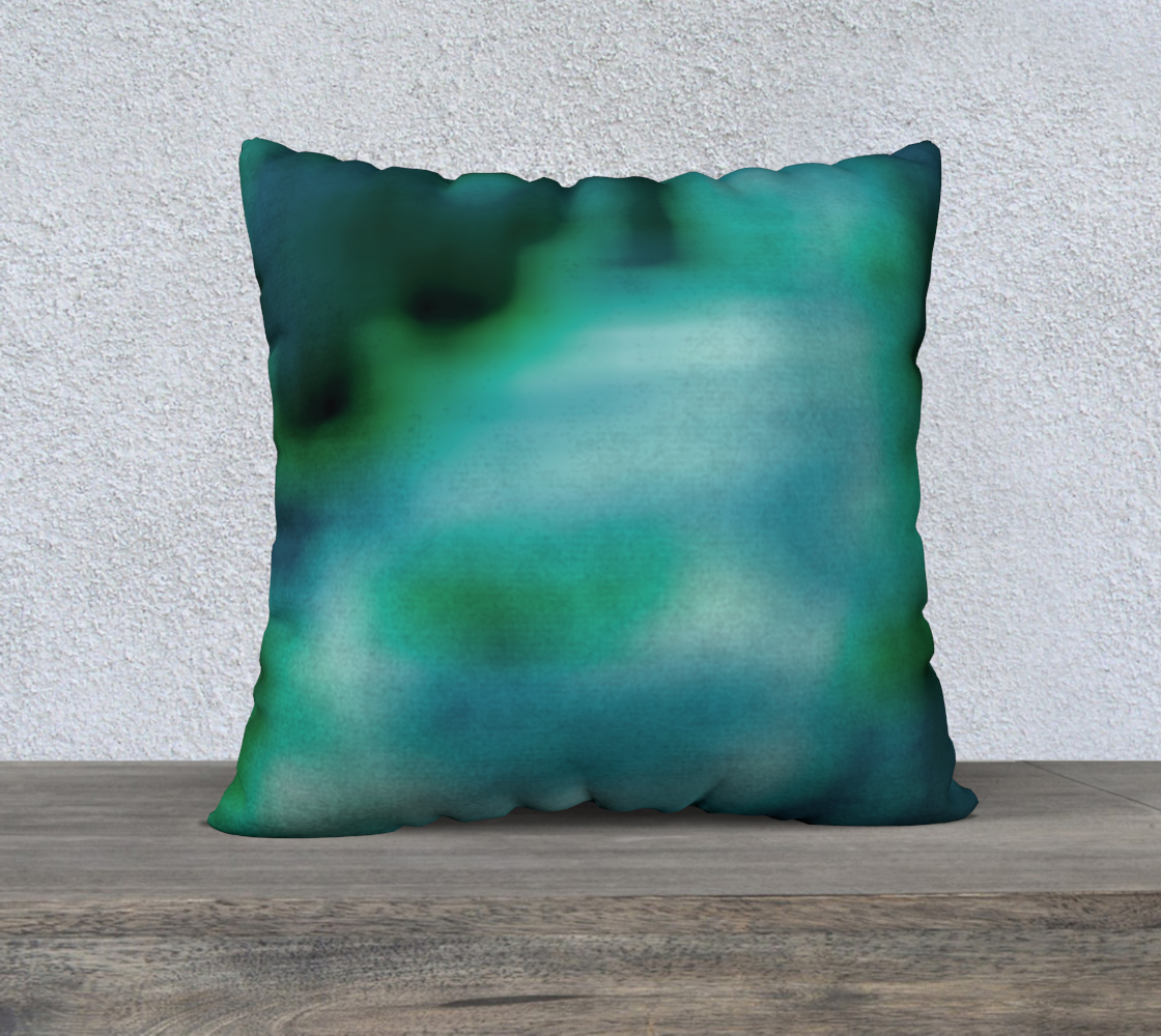 Shibori forest in shades of teal 22" square