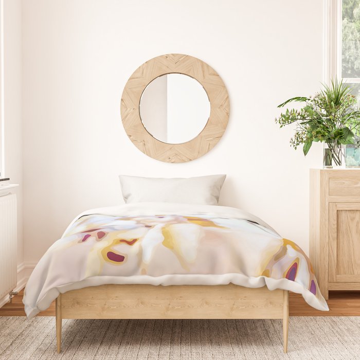 Tangle of twigs in peaches and cream duvet cover