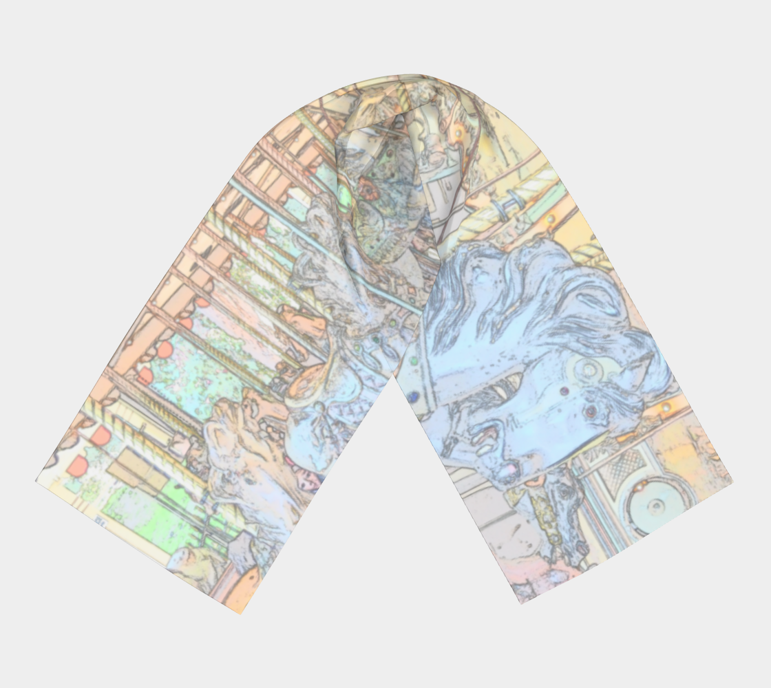 Faded merry go round oblong scarf