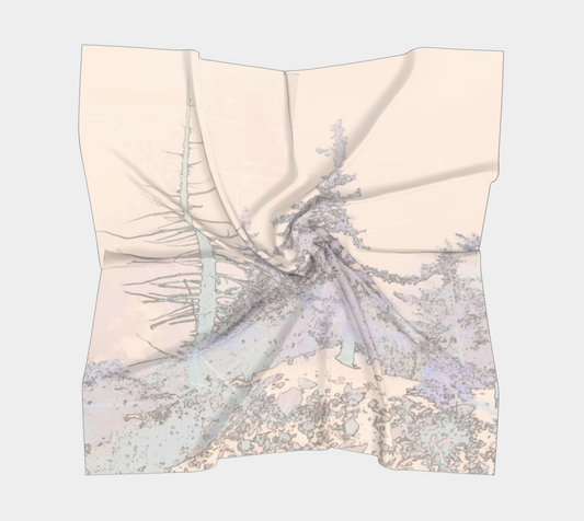 Winter forest in neutrals square scarf