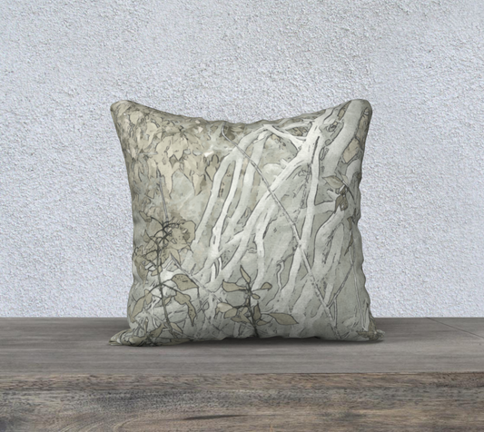 Tangle of twigs in pale neutrals 18" pillow