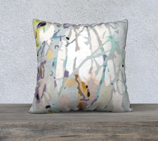 Botanical abstract 3 - minty - 22 x 22 pillow cover
