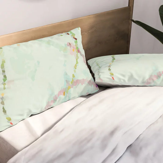 Easy breezy minty grasses pillow sham
