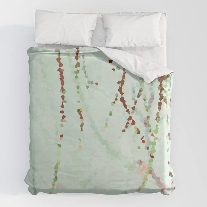 Easy breezy minty grasses duvet cover