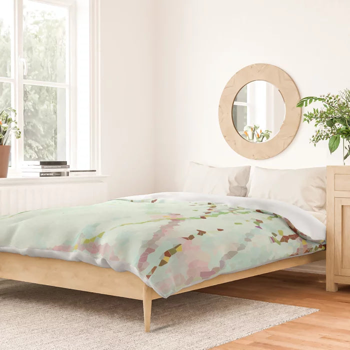 Easy breezy minty grasses duvet cover