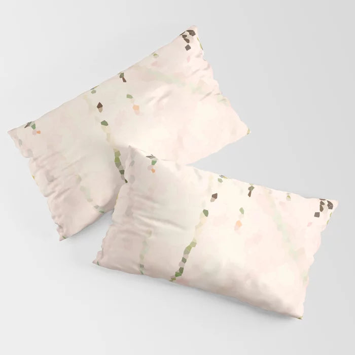 Easy breezy rosy grasses pillow sham
