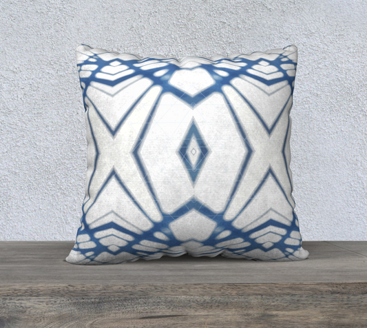 Found art:  Indigo shadows 22 x 22 throw pillow cover