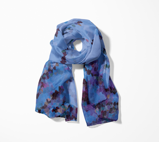Easy breezy violet grasses oblong scarf
