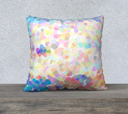 Colorful geometric dots velveteen canvas linen pillow