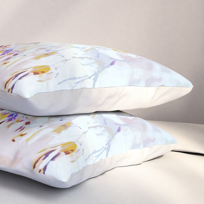 Tangle of twigs in kaleidoscope pillow sham