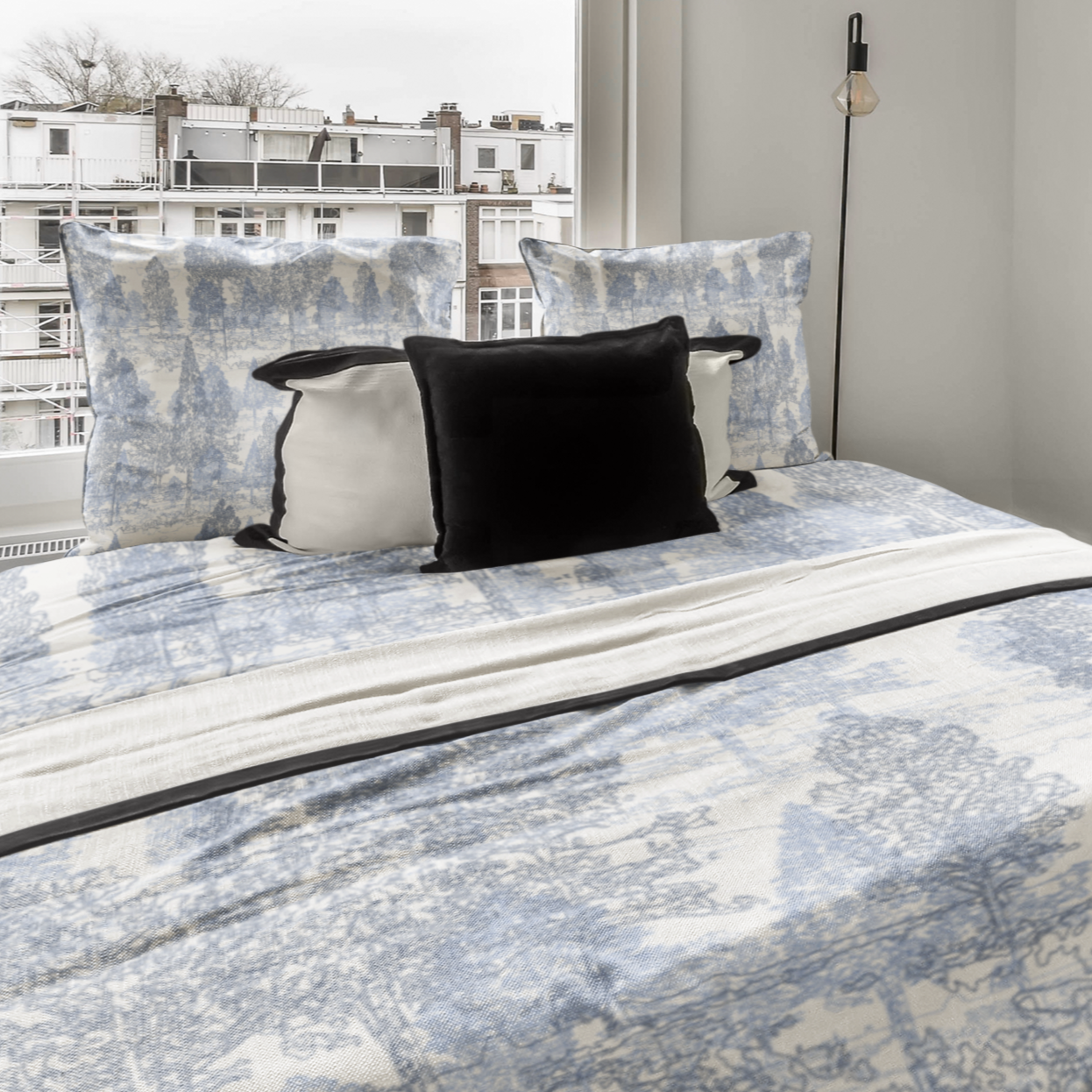 Meandering through the pale blue forest duvet