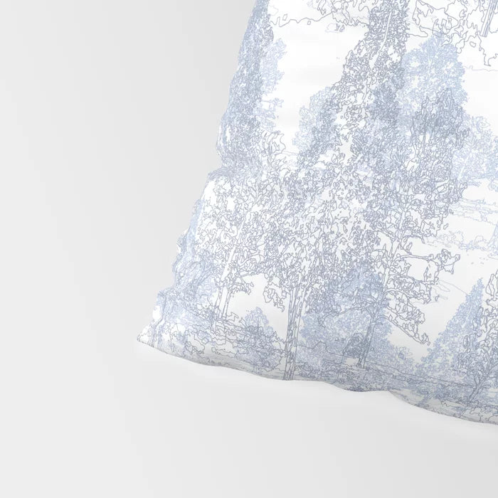 Meandering through the pale blue forest pillow shams