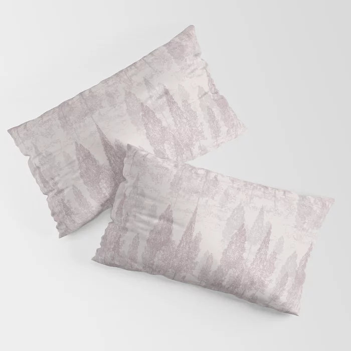 Meandering through the rosy forest pillow shams