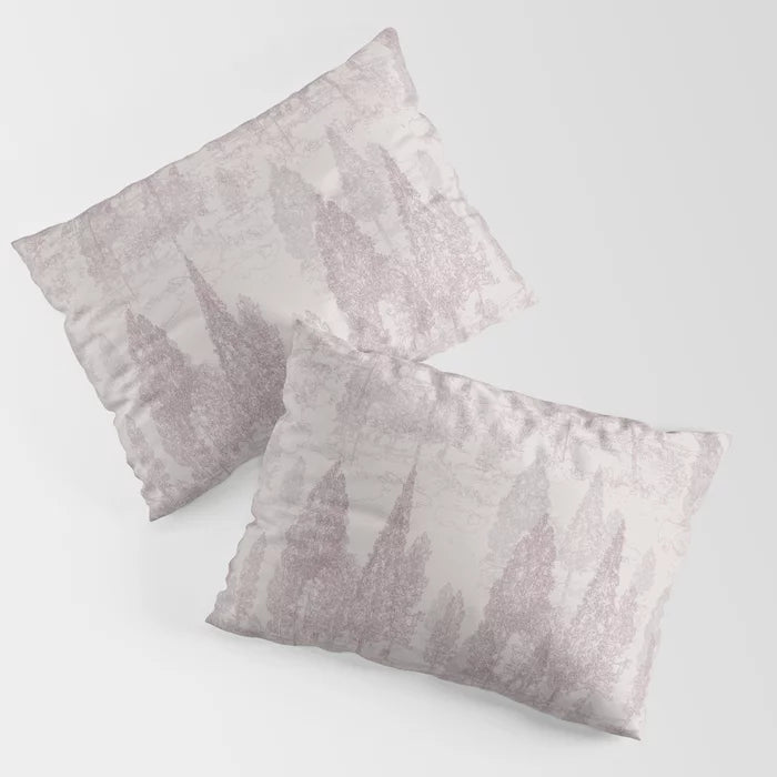 Meandering through the rosy forest pillow shams