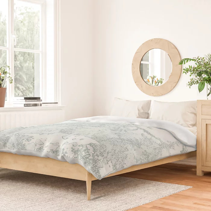 Icy Forest in Pale Green duvet cover