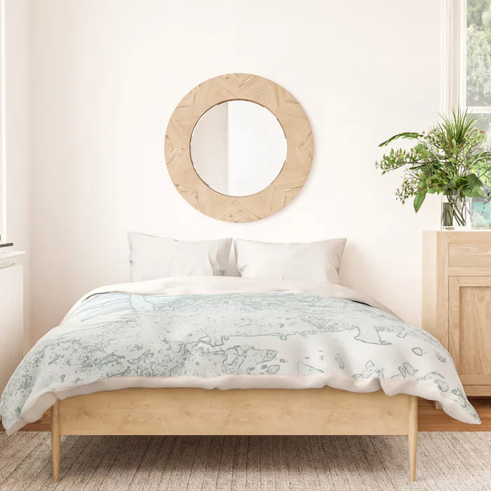 Icy Forest in Pale Green duvet cover