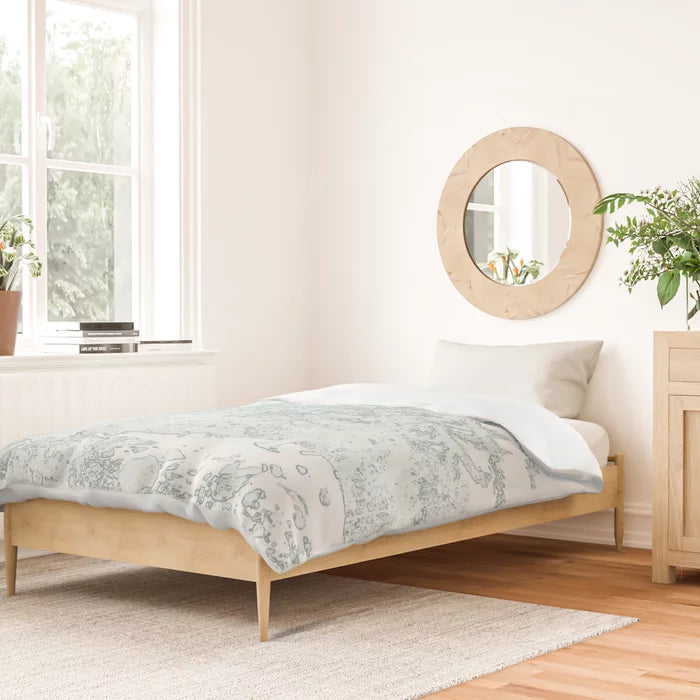Icy Forest in Pale Green duvet cover