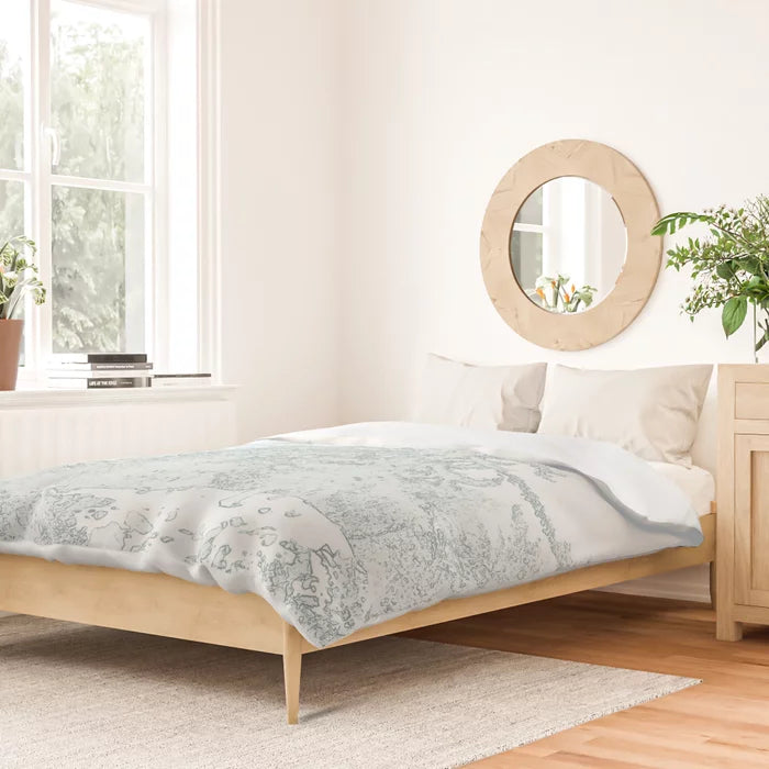 Icy Forest in Pale Green duvet cover