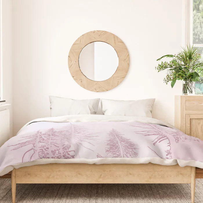 Icy forest in shades of lilac duvet cover