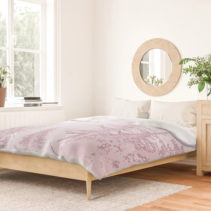 Icy forest in shades of lilac duvet cover