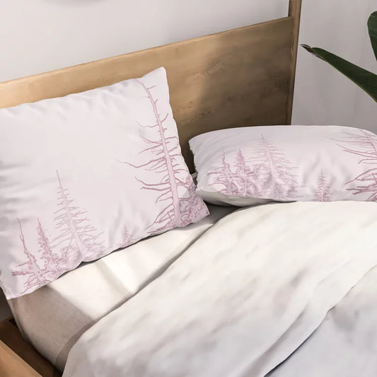 Icy forest in shades of lilac pillow sham