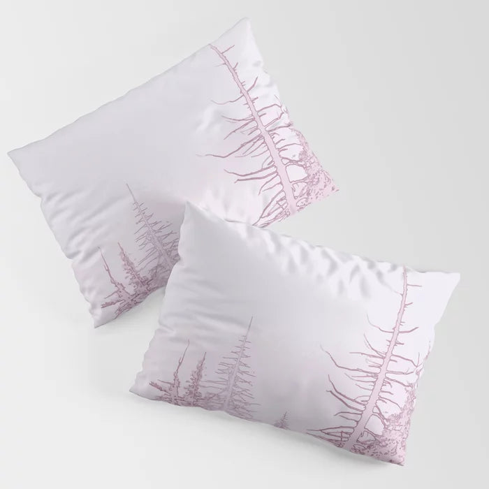 Icy forest in shades of lilac pillow sham